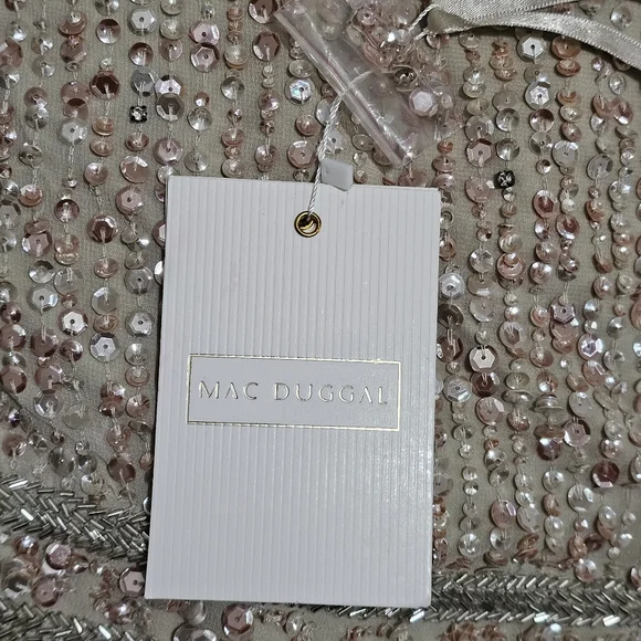 MAC DUGGAL size 14 SEQUINED HIGH NECK SLEEVELESS COLUMN GOWN Formal Dress - Picture 7 of 7